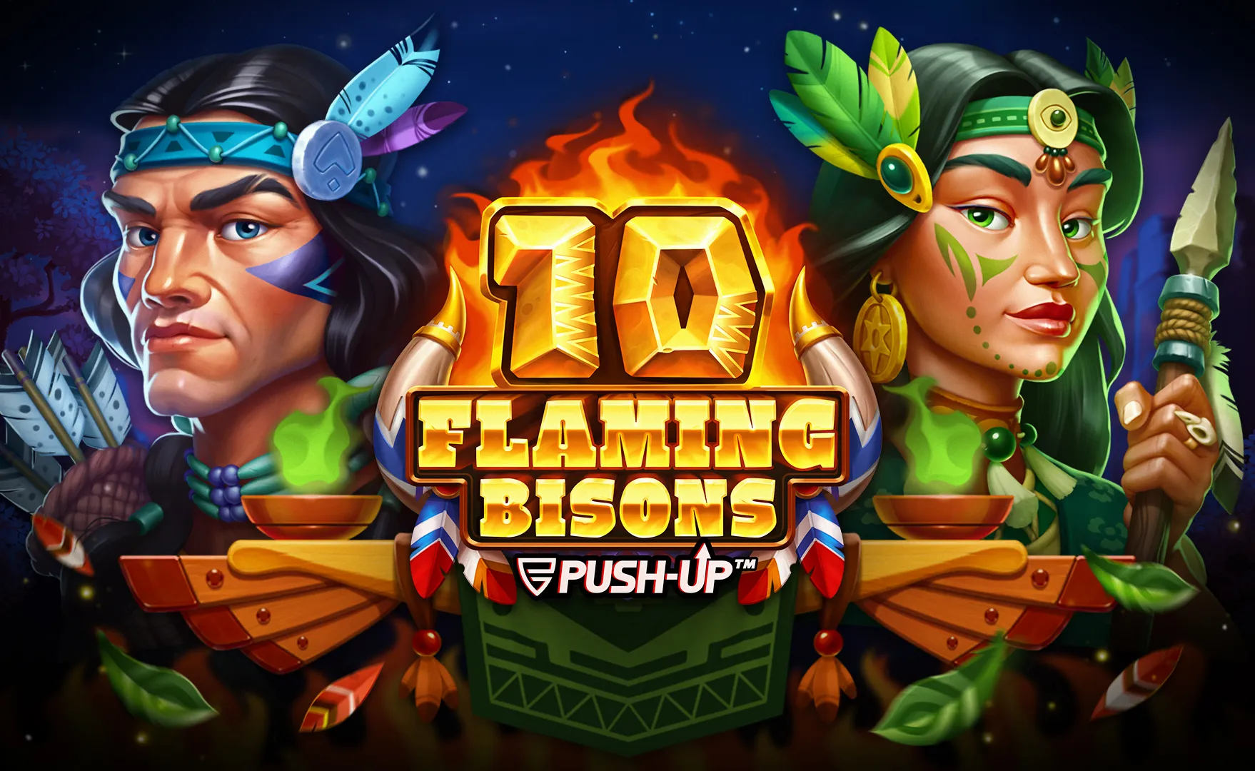 10 Flaming Bisons game art